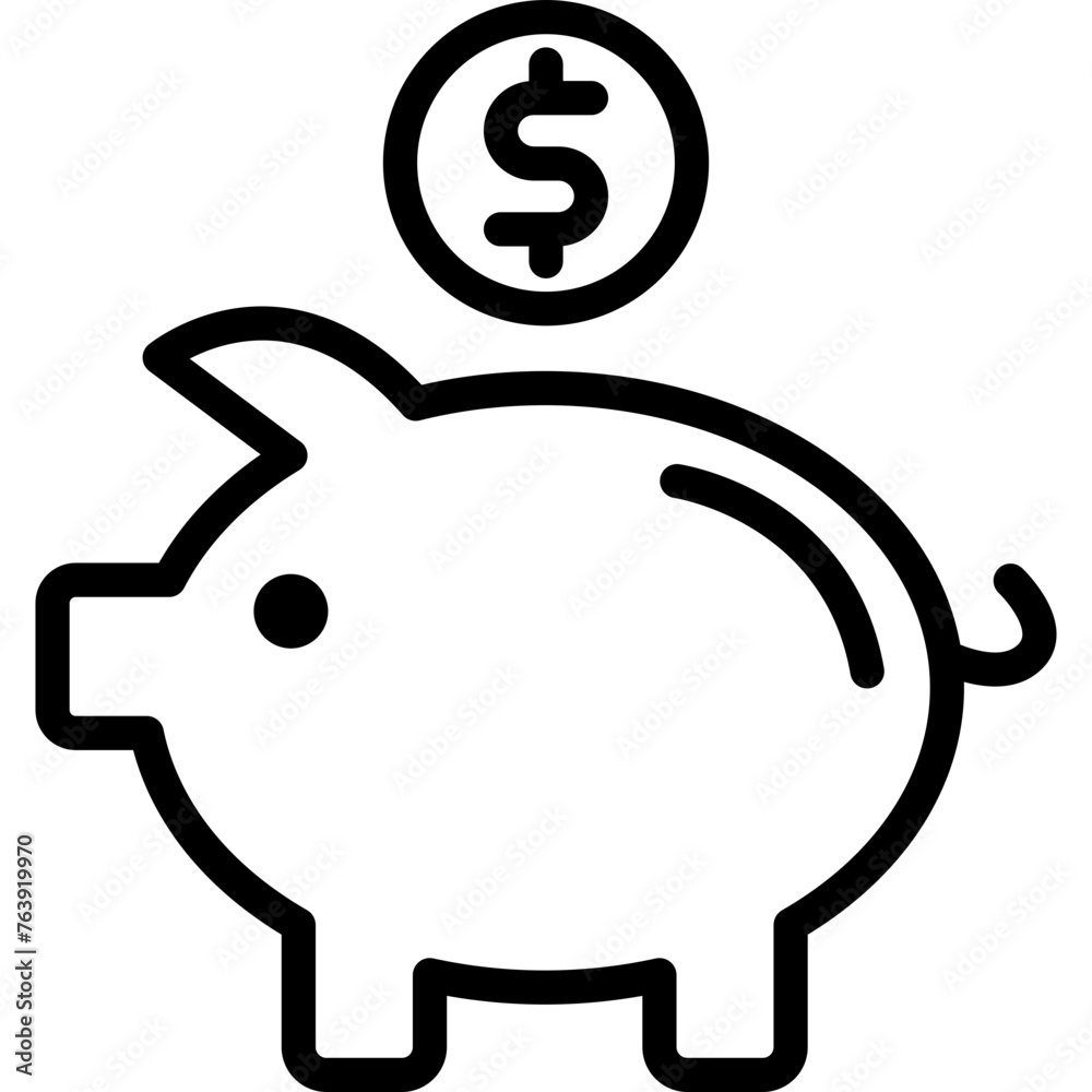 Piggy Bank Vector Icon Design Illustration Piggy Bank Vector Icon Design Illustration