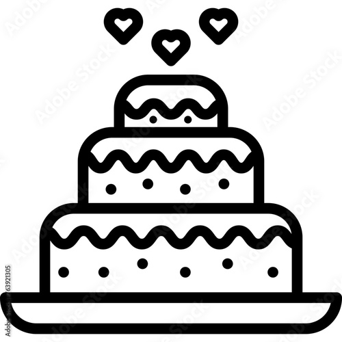 Wedding Cake Vector Icon Design Illustration