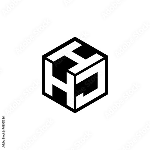 HJI letter logo design with white background in illustrator, cube logo, vector logo, modern alphabet font overlap style. calligraphy designs for logo, Poster, Invitation, etc.