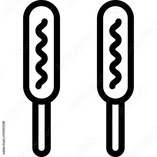 Corn Dog Vector Icon Design Illustration