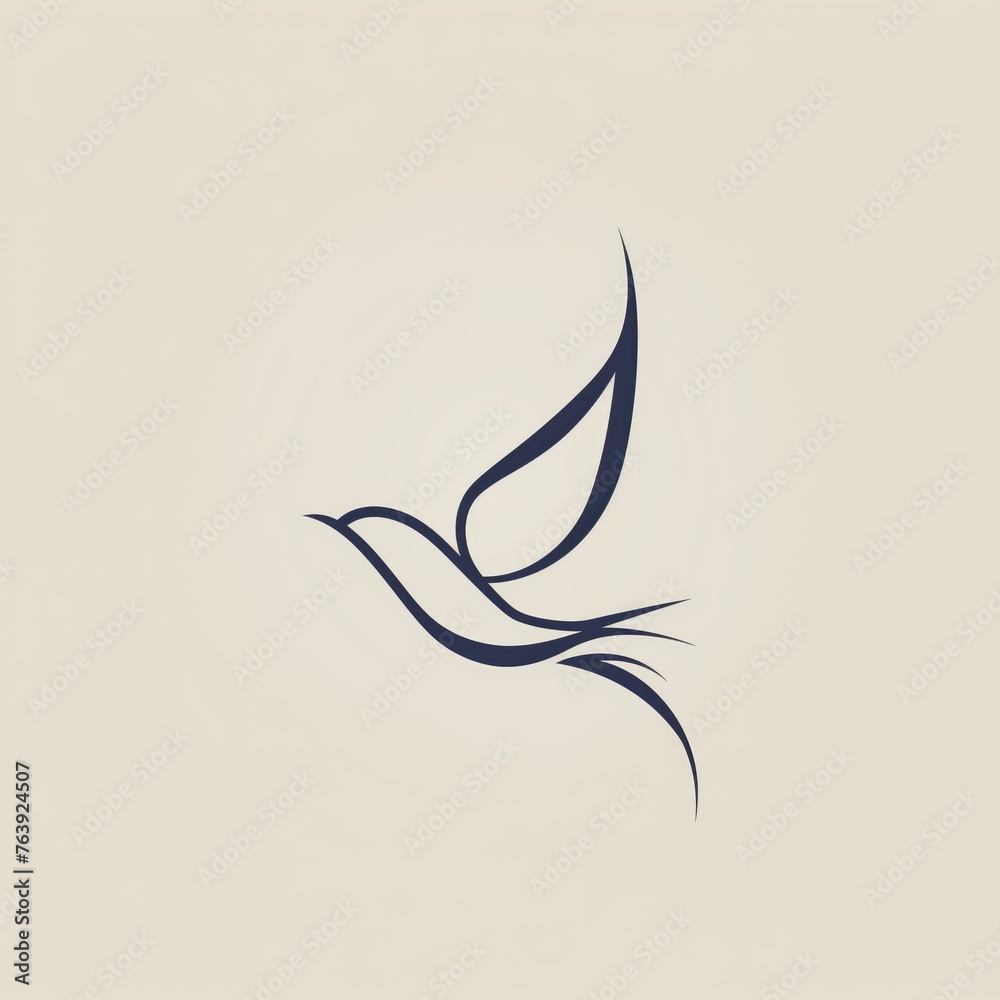 Fototapeta premium Logo minimalistic Flying birds. AI