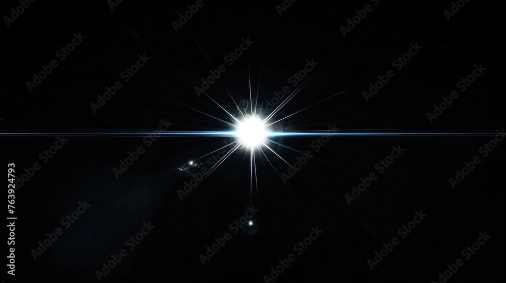 Shining , on isolated black background . Generative AI