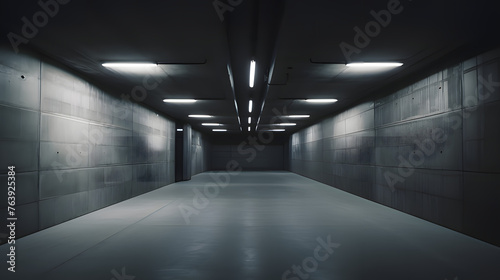 corridor in the dark. Generative AI