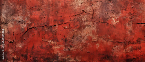 Vintage Red Cracked Paint Texture, Artistic Grunge Background for Creative Projects. Fiery Red Textured Surface, Abstract Grunge Aesthetic for Dynamic Visual Art