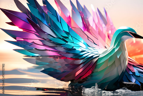 abstract colorful bird