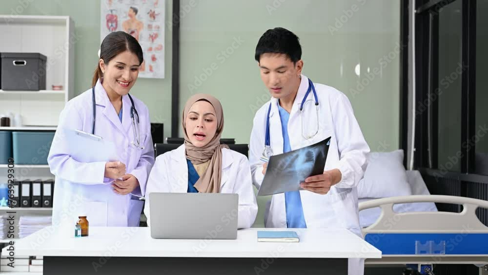Medical, meeting and doctors with laptop for research, planning and hospital schedule management. Health, professional and people team for brainstorming. Medical, meeting and doctors with laptop for research, planning and hospital schedule management. Health, professional and people team for brainstorming.