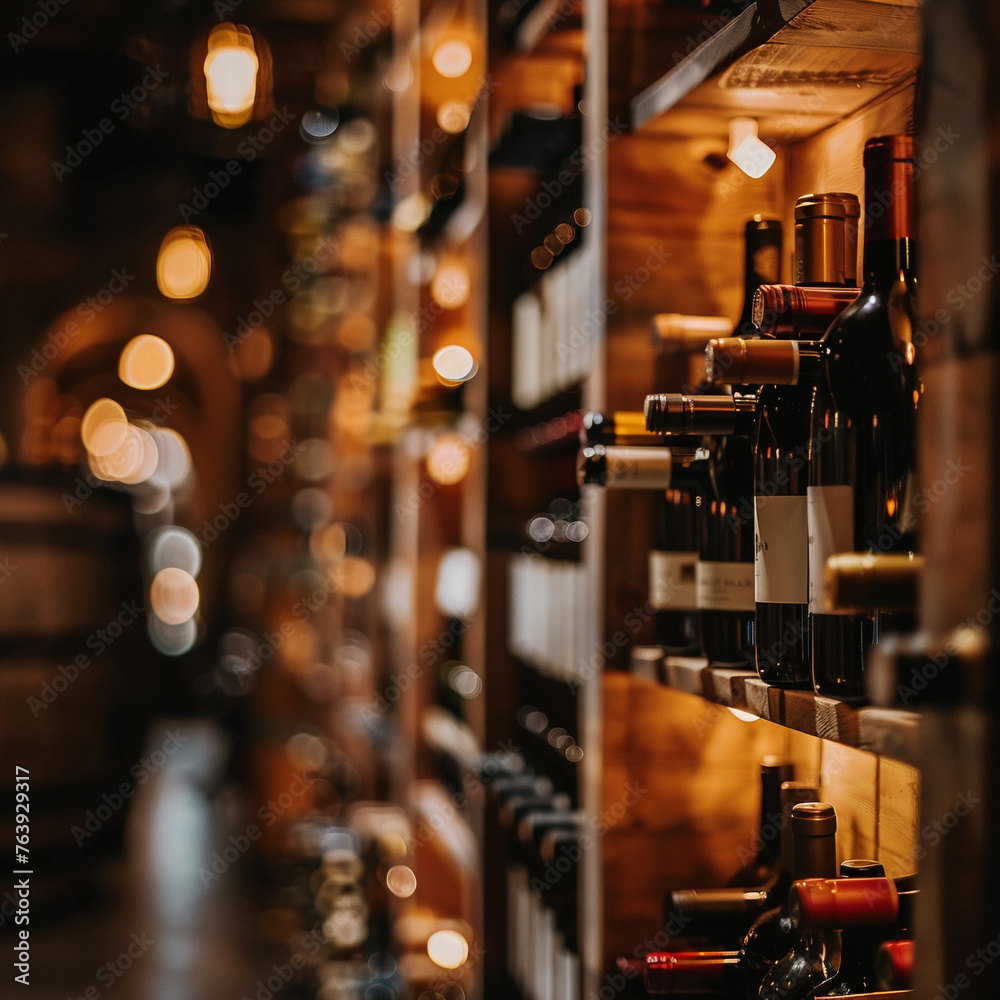 Wine in the underground storage area