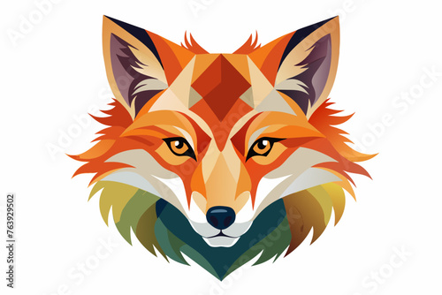 Fototapeta Naklejka Na Ścianę i Meble -  water-color-fox-face-logo-vector.