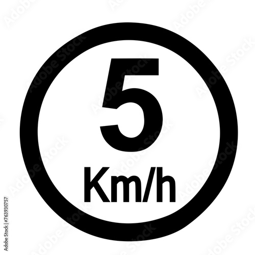 Maximum Speed limit sign 5 kmh sign icon  photo