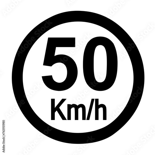 Wallpaper Mural Speed limit sign 50 km h icon vector illustration Torontodigital.ca