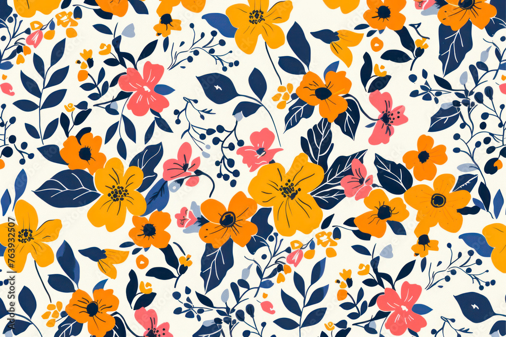 Floral liberty pattern. Plant background for fashion, tapestries, prints. Modern floral design. Floral liberty pattern. Plant background for fashion, tapestries, prints. Modern floral design.