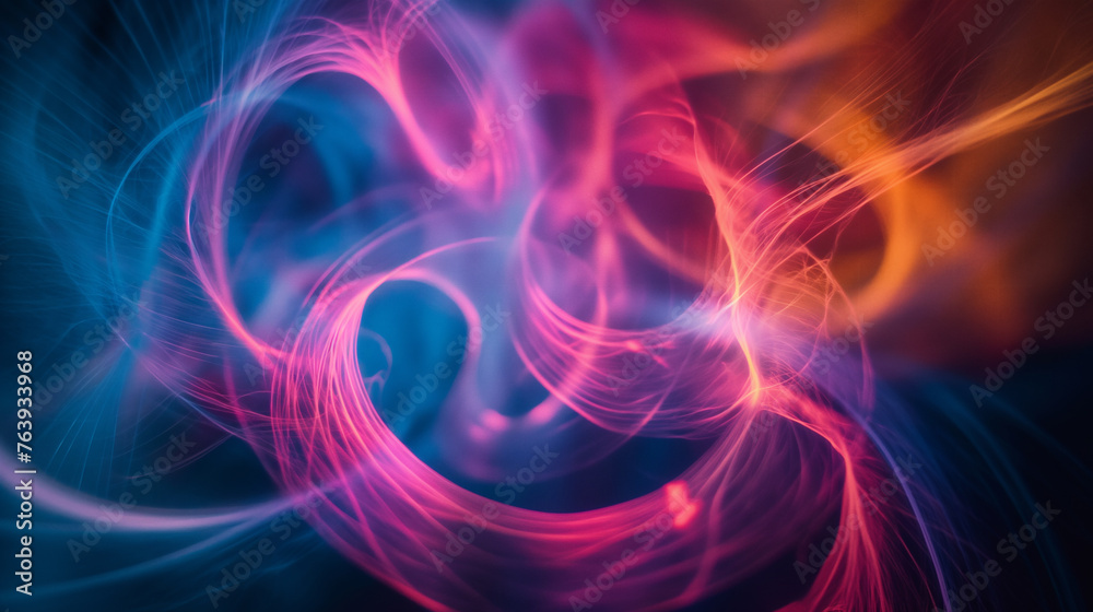 Fototapeta premium Abstract background with glowing colorful wavy lines