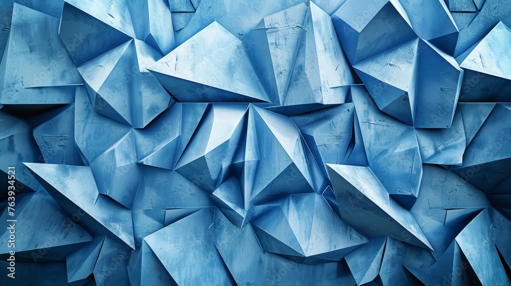 Fototapeta premium Blue geometric gradient shapes abstract texture with concrete stone pattern for design projects