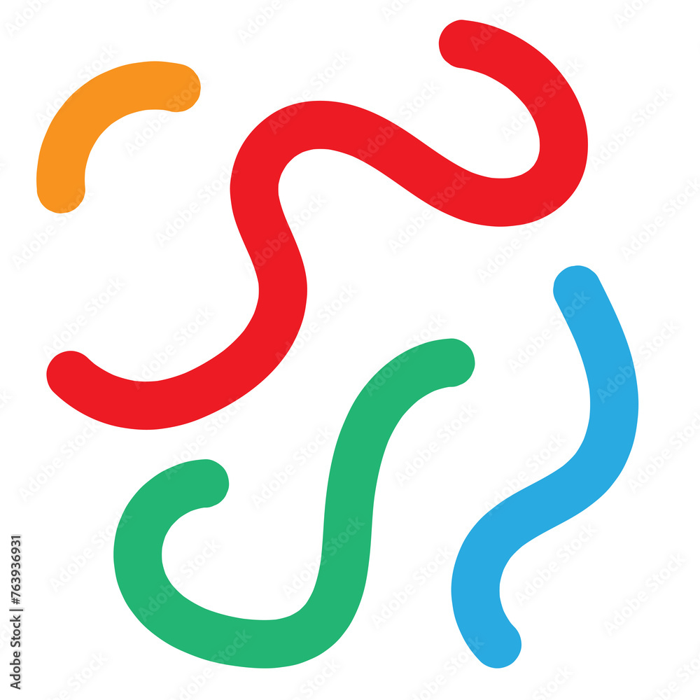 Curve line doodle, line art or Simple childish scribble Curve line doodle, line art or Simple childish scribble