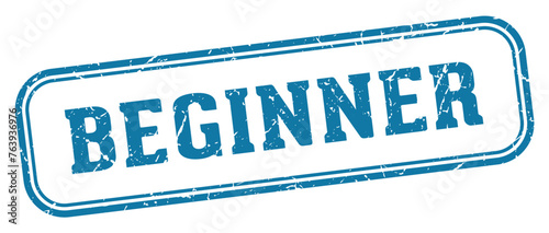 beginner stamp. beginner rectangular stamp on white background