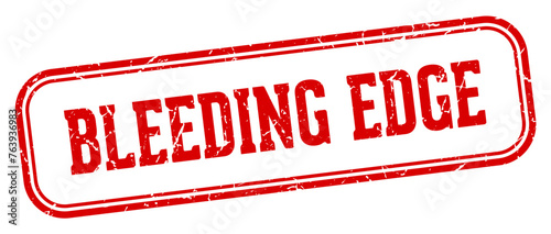 bleeding edge stamp. bleeding edge rectangular stamp on white background