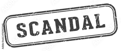 scandal stamp. scandal rectangular stamp on white background
