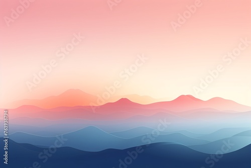 a blue and pink mountains © Ion