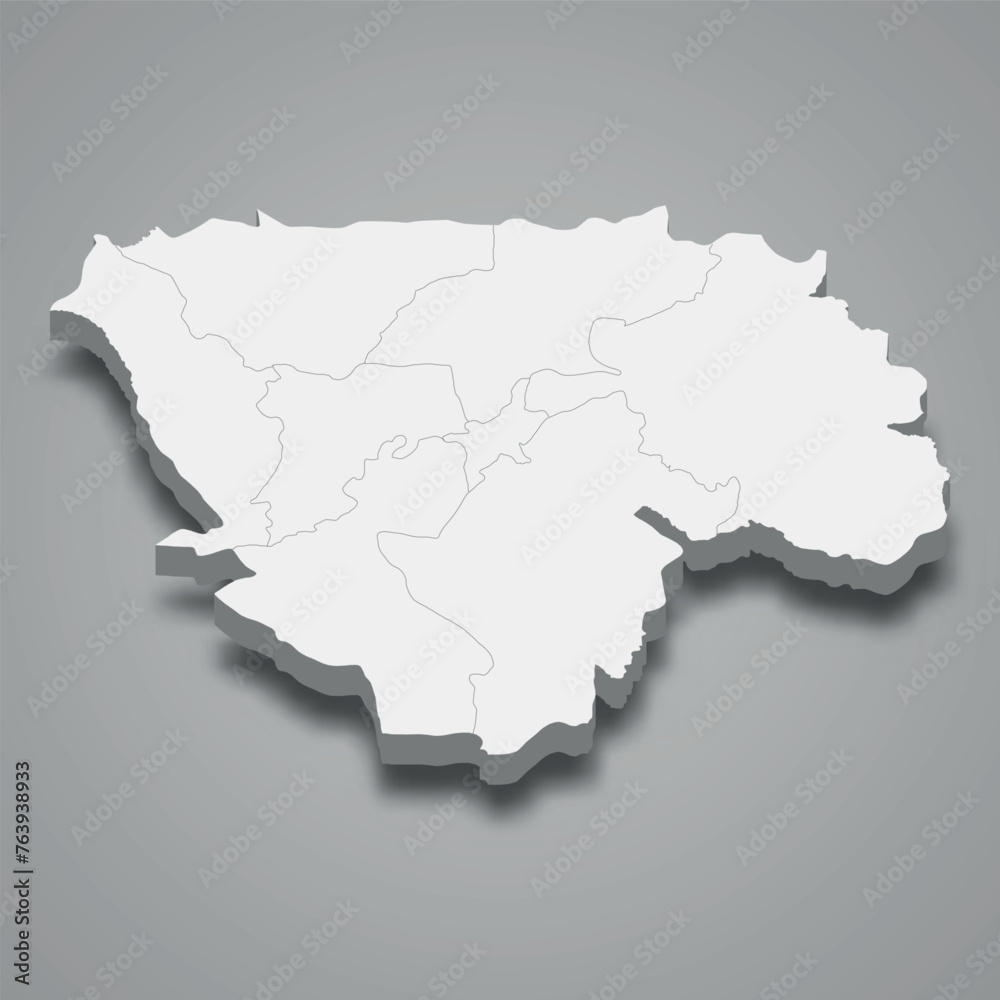 3d isometric map of Tshopo is a region of DR Congo 3d isometric map of Tshopo is a region of DR Congo