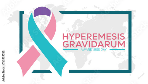 Hyperemesis Gravidarum Awareness Day observed every year in May 15. Template for background, banner, card, poster with text inscription. photo