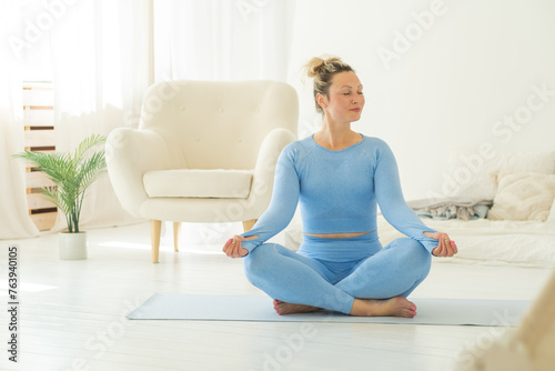 Portrait of a woman doing yoga