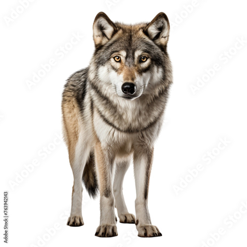 close up of a wolf isolated on transparent background