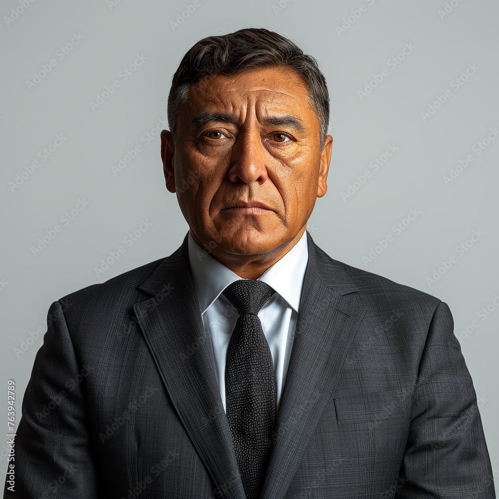 A middle-aged Latin diplomat, in a traditional suit, standing as a bridge between cultures and dialogues A middle-aged Latin diplomat, in a traditional suit, standing as a bridge between cultures and dialogues