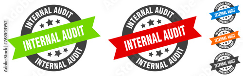 internal audit stamp. internal audit round ribbon sticker. tag