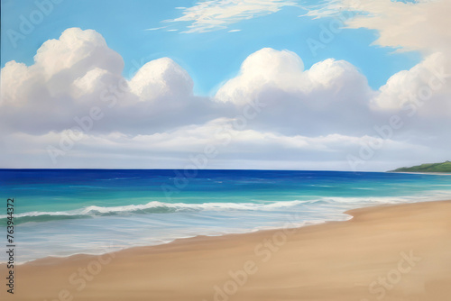 Clouds over the ocean. Color illustration. © irina1791