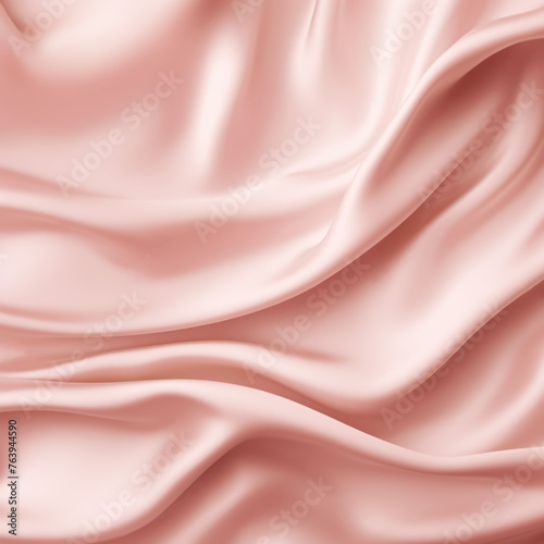 Glossy rose satin fabric with fluid waves