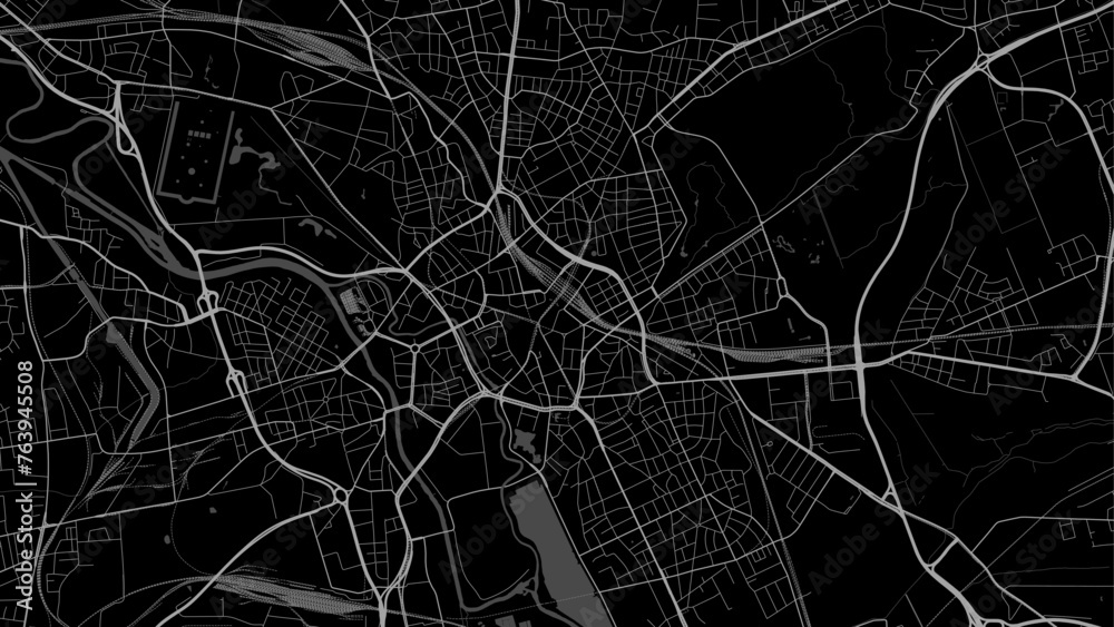 Hanover map, Germany. Grayscale city map, vector streetmap. - obrazy, fototapety, plakaty 