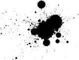 black ink splash splatter grunge graphic element vector