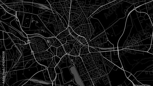 Hanover map, Germany. Grayscale city map, vector streetmap.