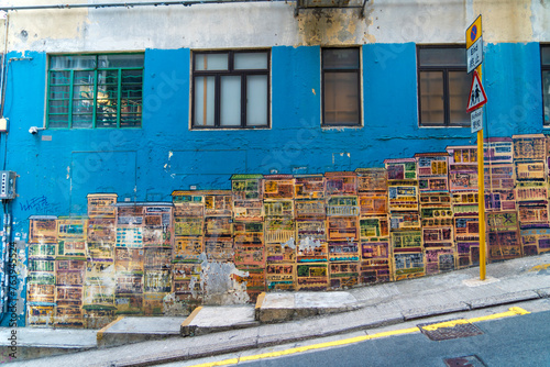 Graffiti Art Landmark at Gutzlaff Street in Soho, Central Hong Kong.	