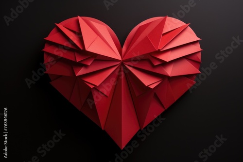 Red Heart, origami paper weaving technique