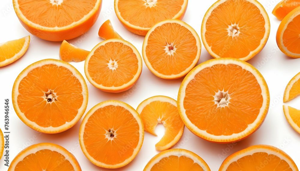 sliced orange fruit isolated on white background sliced orange fruit isolated on white background