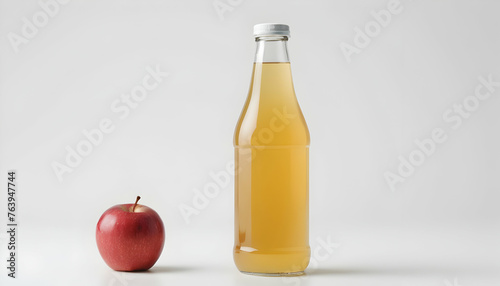 bottle of Apple juice on a white background