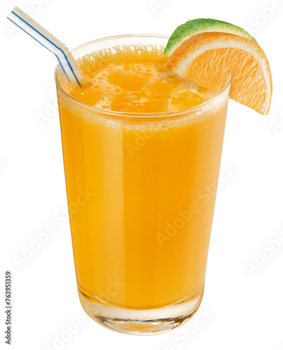 copo com suco de laranja isolado em fundo transparente