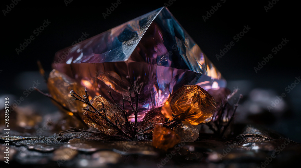 a crystal or mineral, with geometric patterns and colors that seem to hold hidden meanings and secrets сreated with Generative Ai a crystal or mineral, with geometric patterns and colors that seem to hold hidden meanings and secrets сreated with Generative Ai