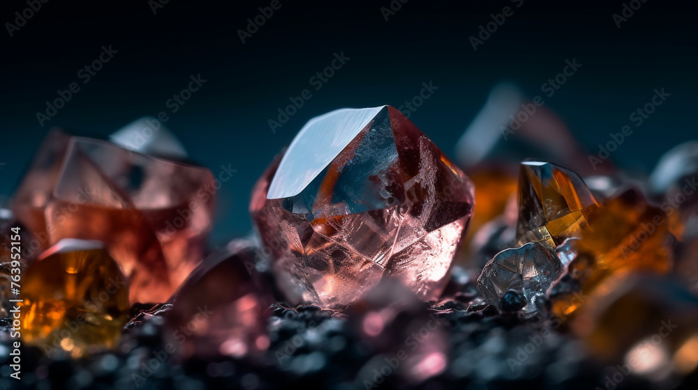 a crystal or mineral, with geometric patterns and colors that seem to hold hidden meanings and secrets сreated with Generative Ai