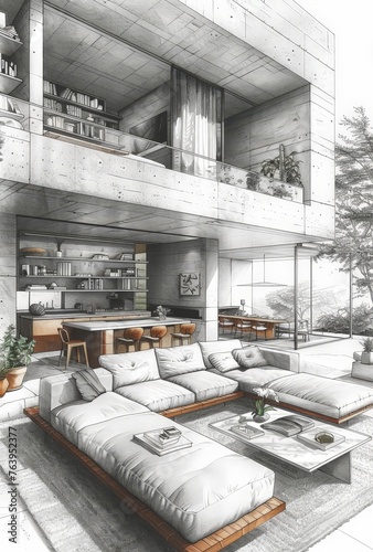 Architecture project 3D ren...