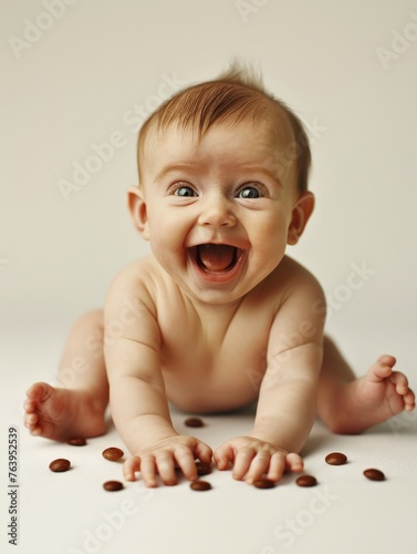 Funny adorable happy baby