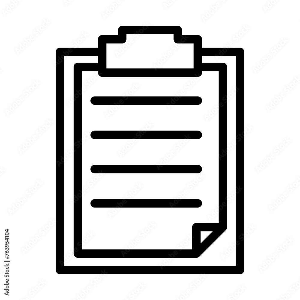 Clip Board Vector Line Icon Design Clip Board Vector Line Icon Design
