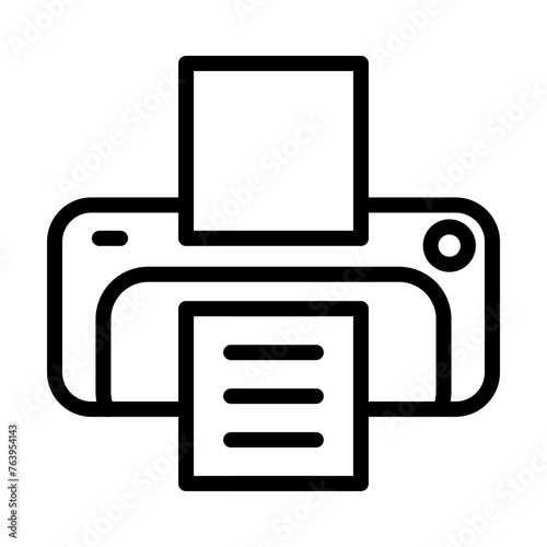 Printer Vector Line Icon Design