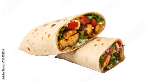 Delicious Paneer Wrap on transparent background