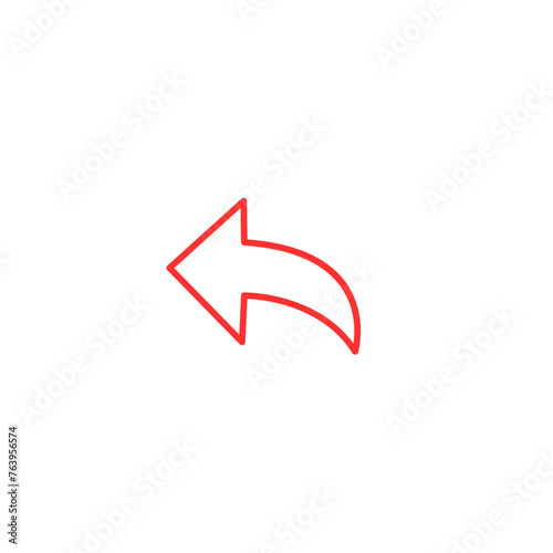 Isolated vector red arrows outline on a white background.Arrow Outline Illustration.Black Arrow Outline Illustration.