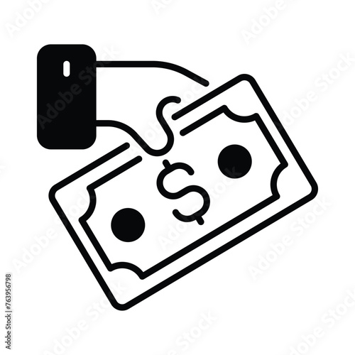 Cash icon editable stock vector illustration.