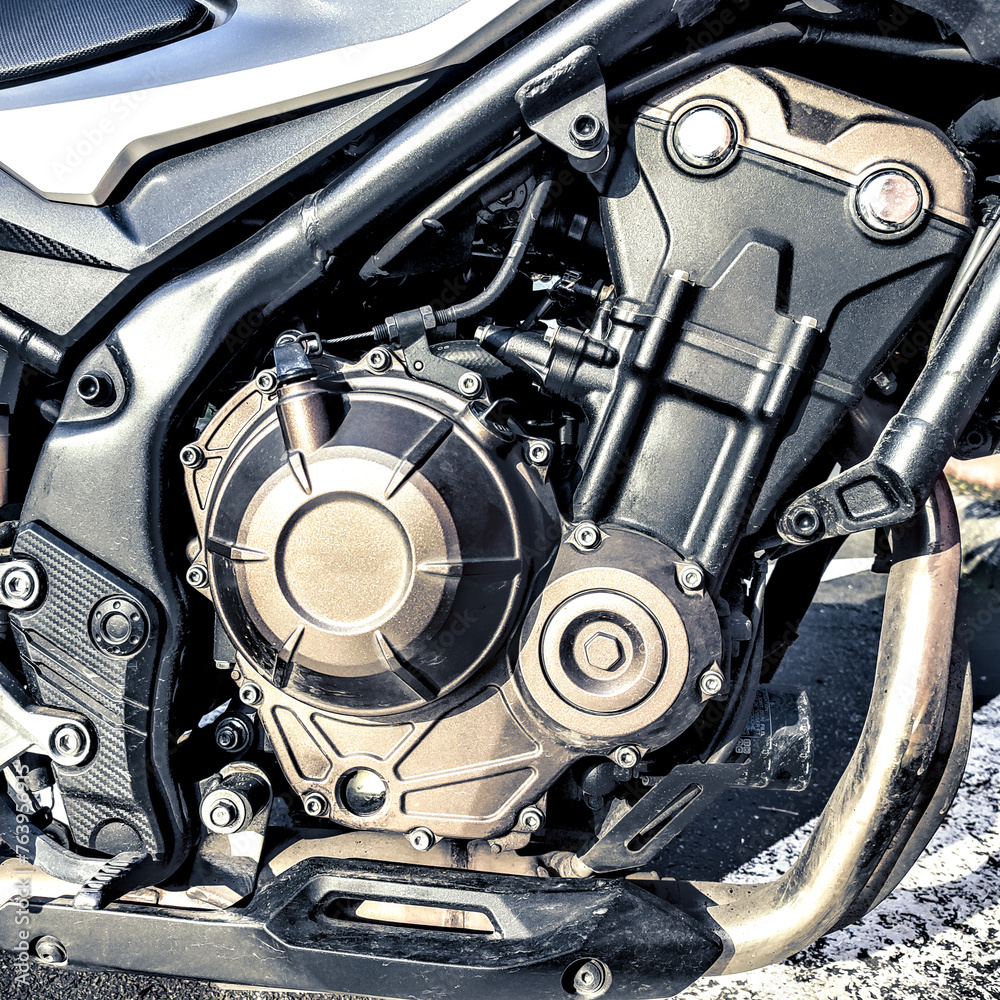 Fototapeta premium Close-up of a motorcycle engine