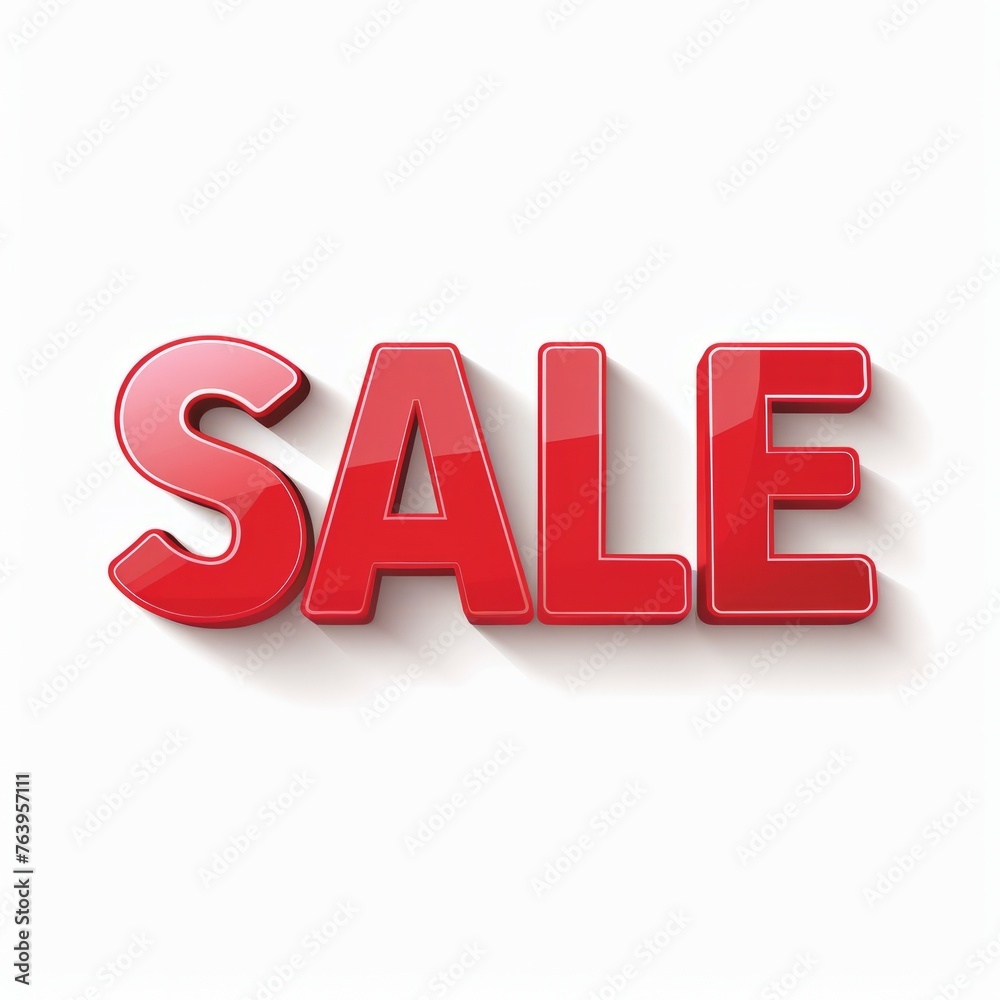 Red Sale Sign on White Wall Red Sale Sign on White Wall