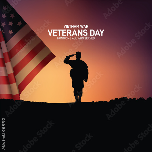 National Vietnam War Veterans Day concept vector banner, poster, social media post etc. 